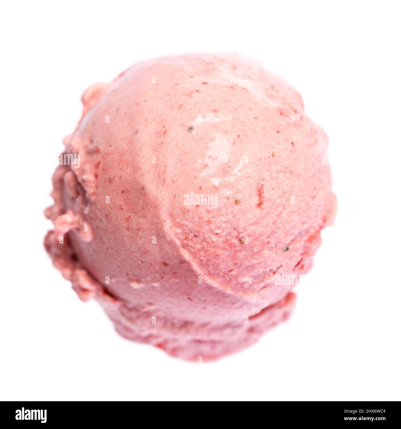 vista dall'alto della paletta per gelato alla fragola Foto Stock