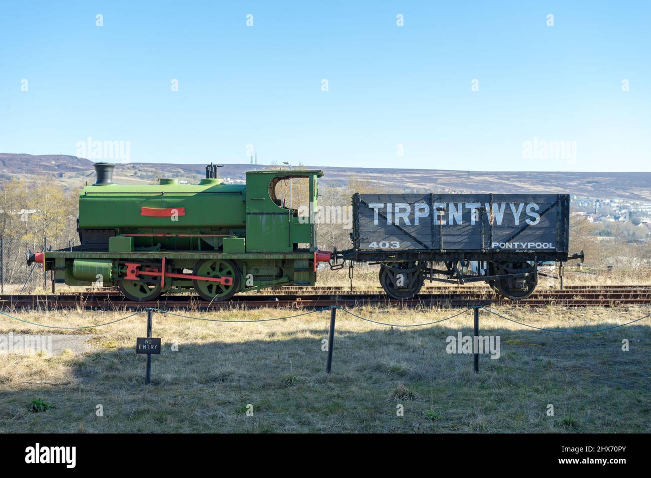 Vecchio treno a Blaenavon Foto Stock