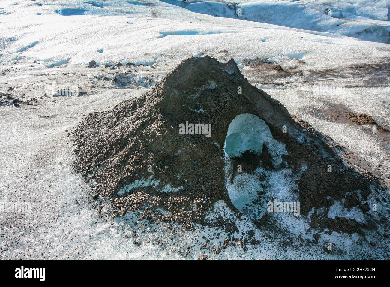 Svinafellsjökull - un ghiacciaio di valle nella regione di Skaftadell in Islanda nel 2008 Foto Stock