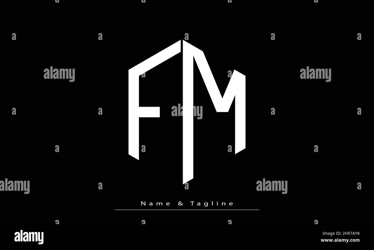 Lettere alfabetiche iniziali logo monogramma FM , MF Illustrazione Vettoriale