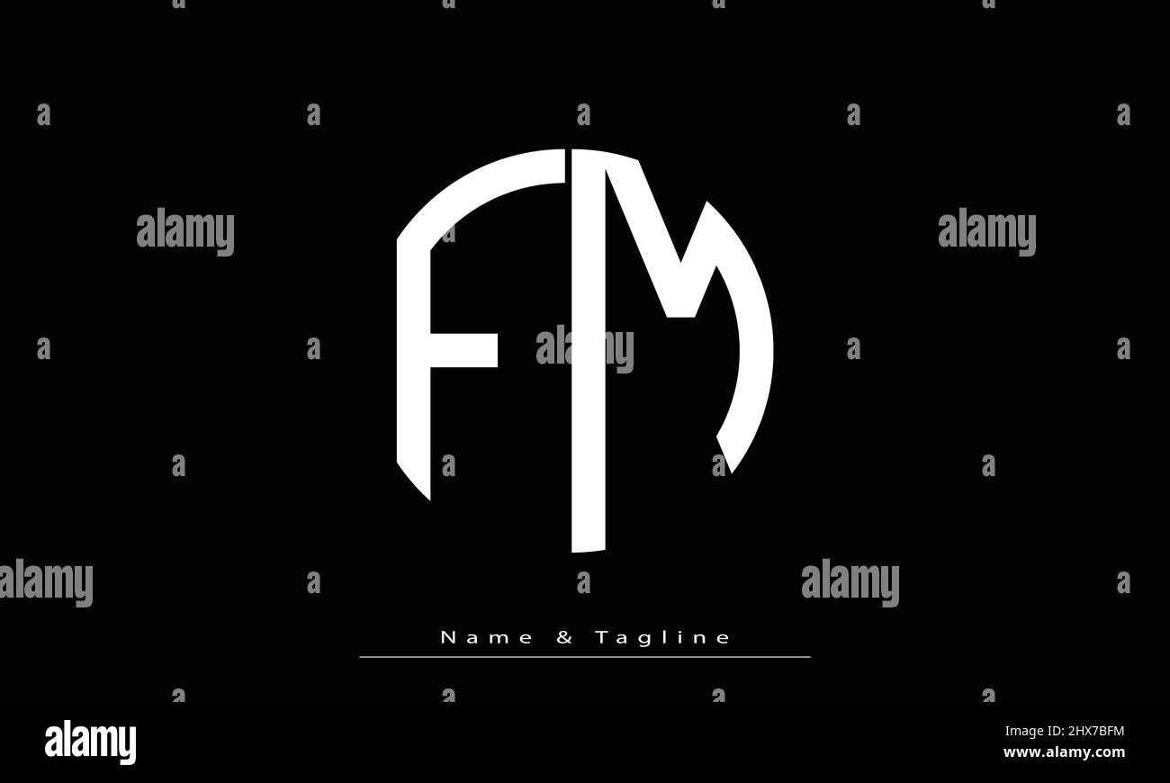 Lettere alfabetiche iniziali logo monogramma FM , MF Illustrazione Vettoriale