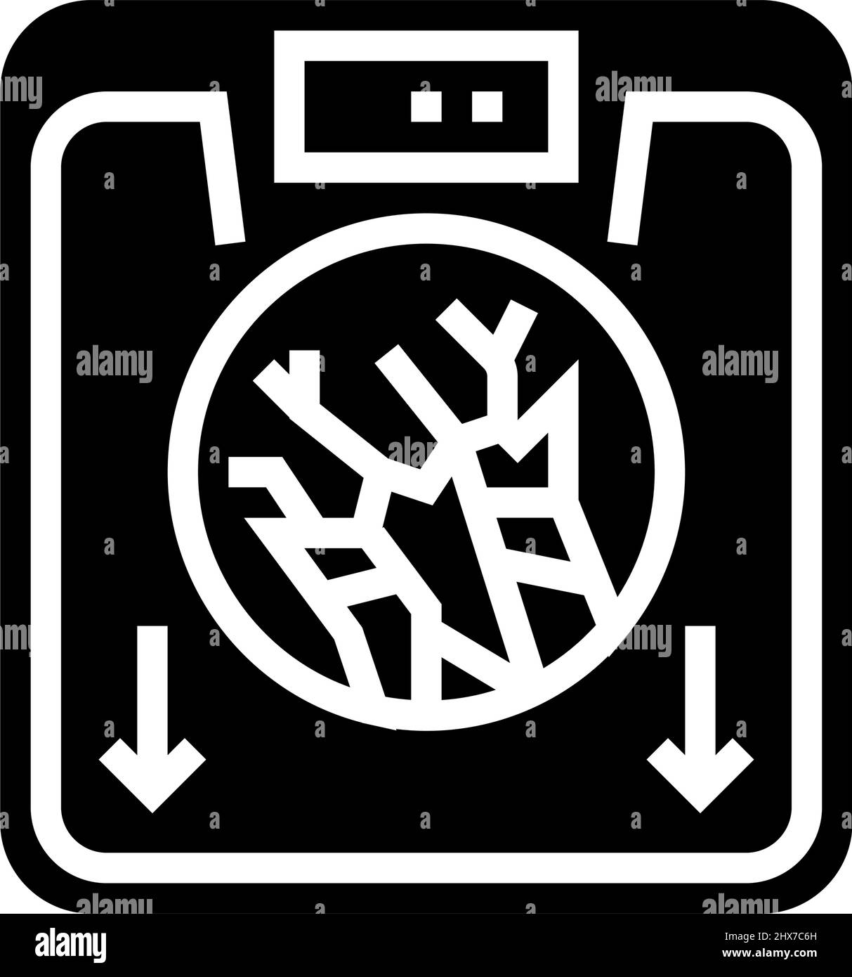 mancanza di respiro sintomo mesothelioma glifo icona illustrazione vettoriale Illustrazione Vettoriale