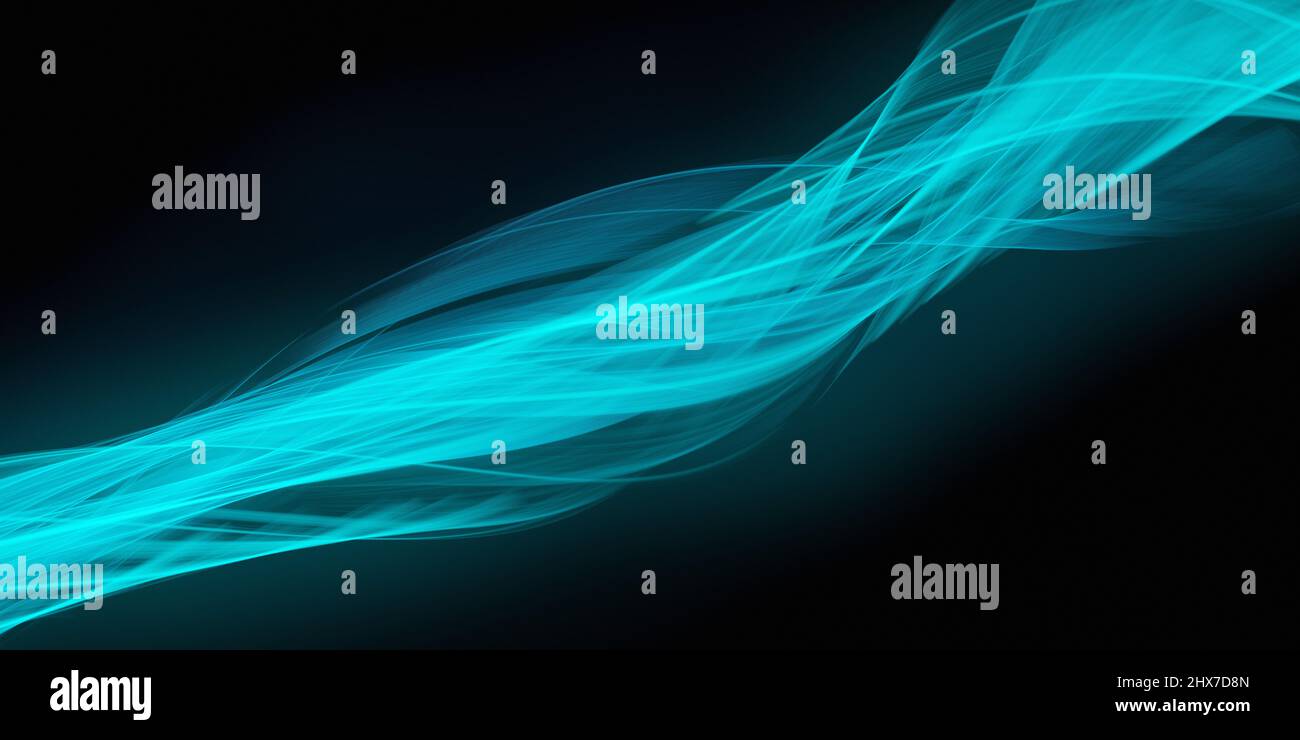 Fantasy linee luminose Cyber Light Blue colori astratto sfondo Foto Stock
