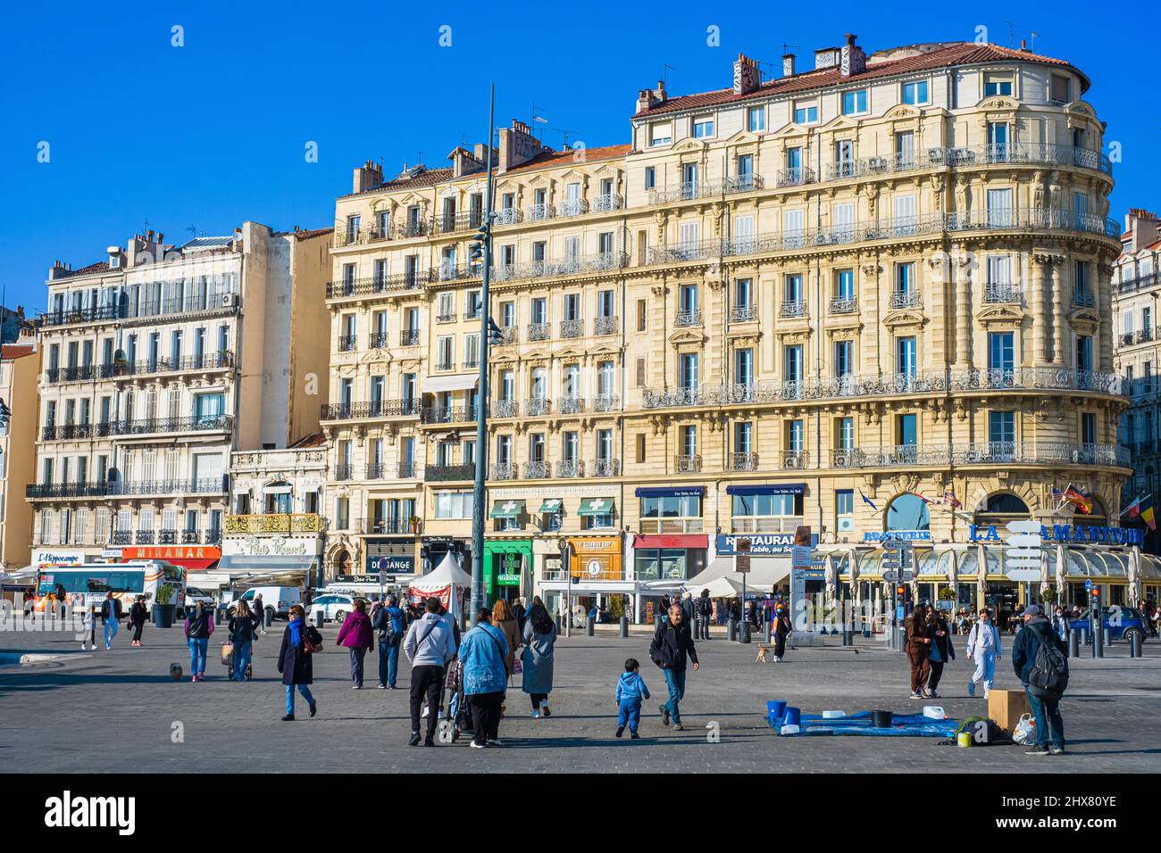 Vieux Port, Quai de la Fratnité Marsiglia, Francia Paca 13 Foto Stock