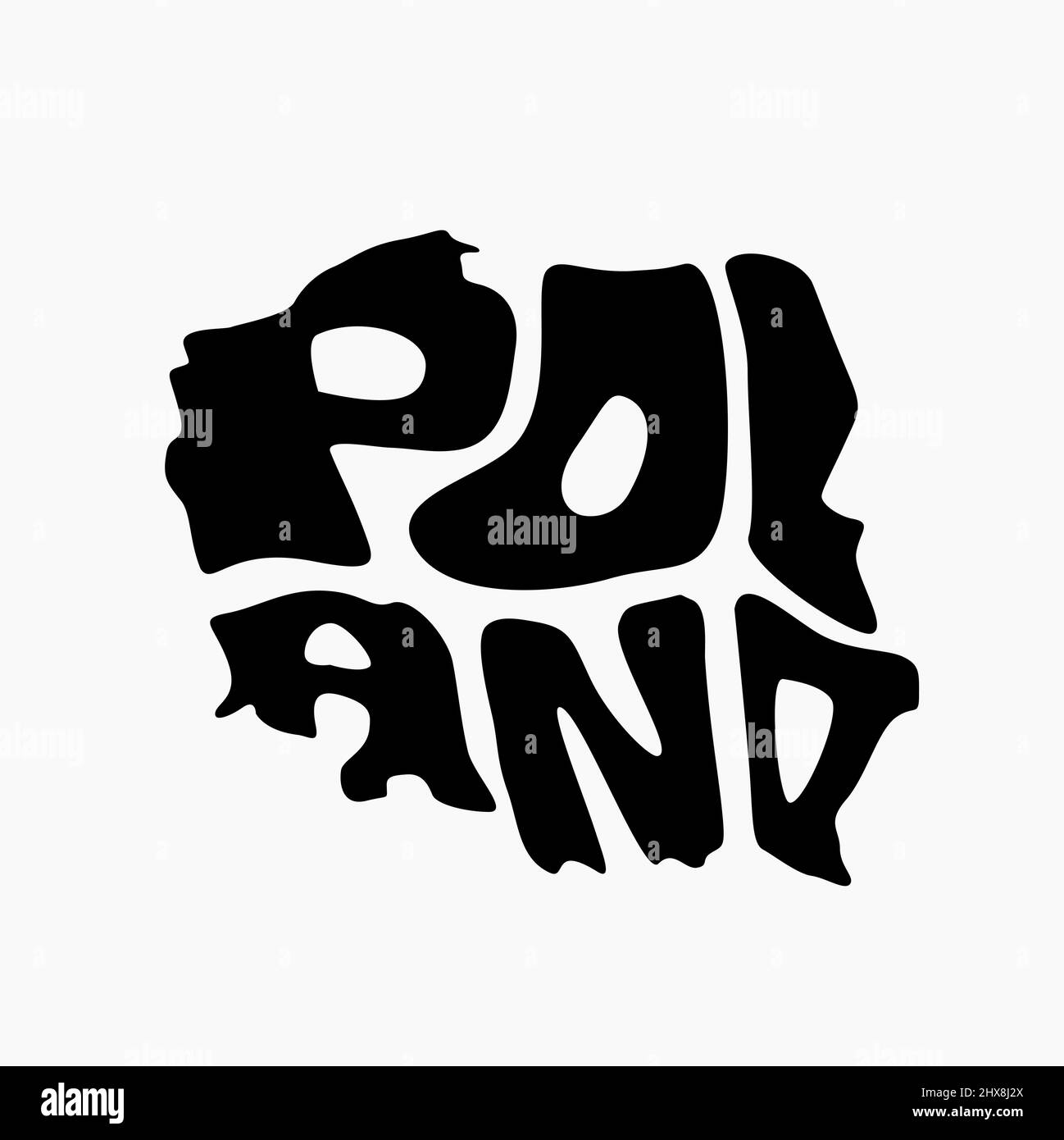 Vettore tipografico della mappa della Polonia. La scritta della mappa della Polonia. Illustrazione Vettoriale