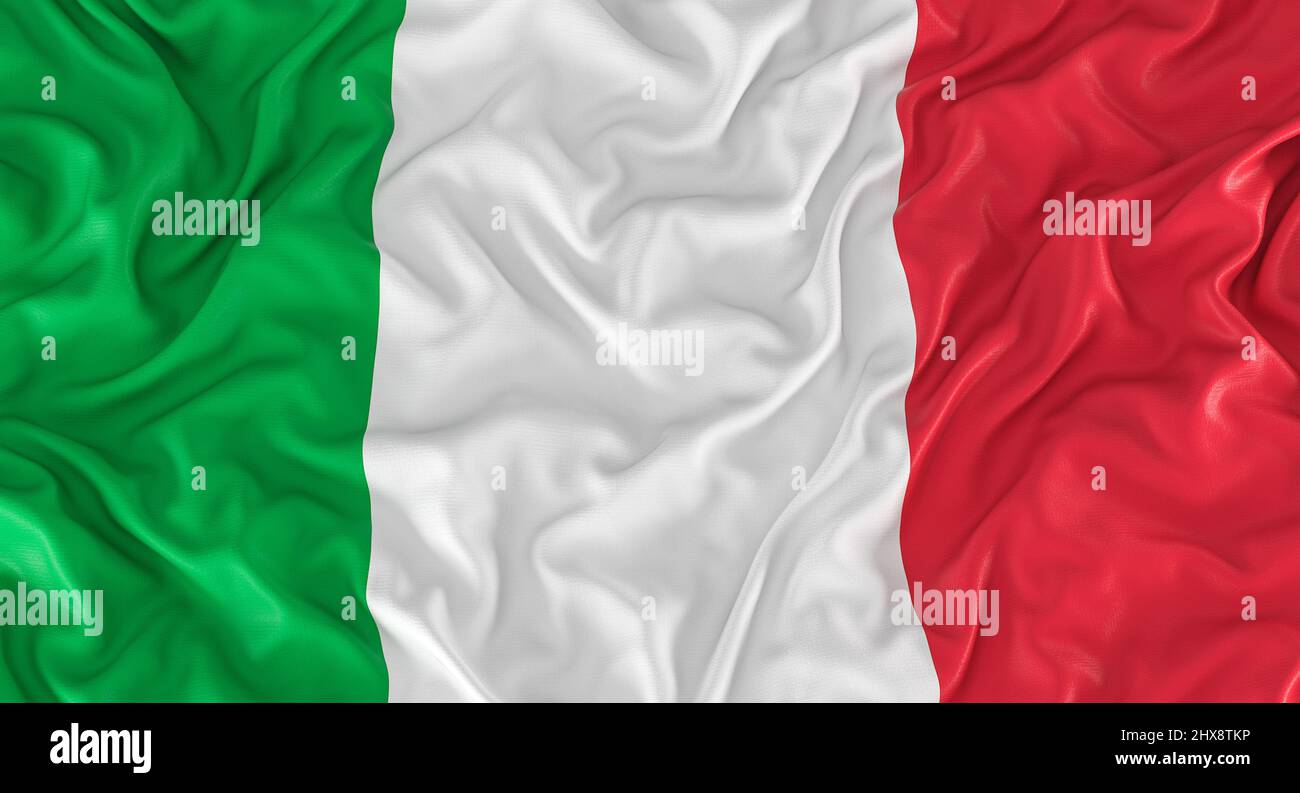 bandiera tricolore dell'italia. 3d rendering dello sfondo Foto Stock