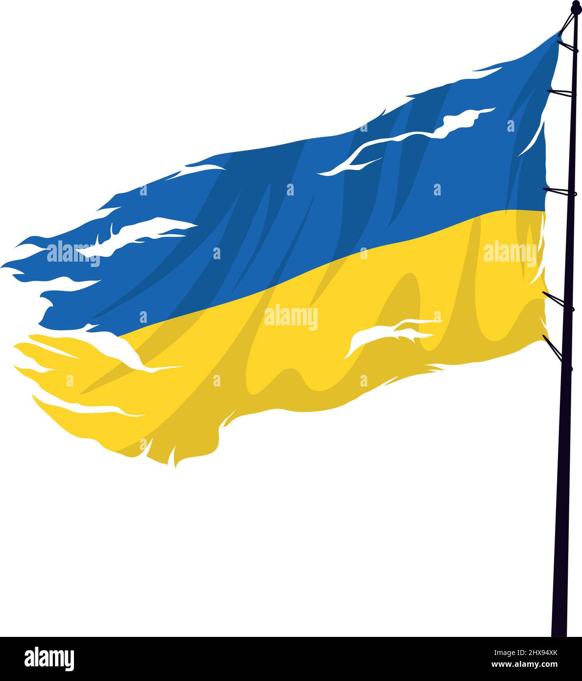 Bandiera Ucraina lacerata in polo icona Immagine e Vettoriale - Alamy