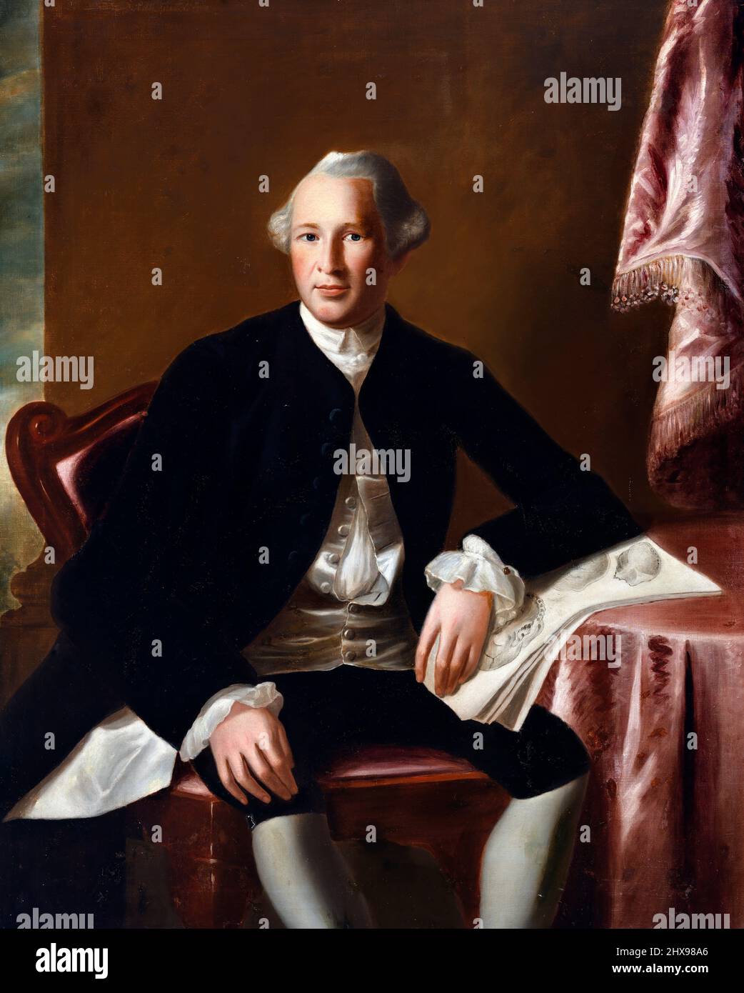 Ritratto del medico e del generale americano di guerra rivoluzionaria, Joseph Warren (1741-1775), copia dopo John Singleton Copley, olio su tela Foto Stock
