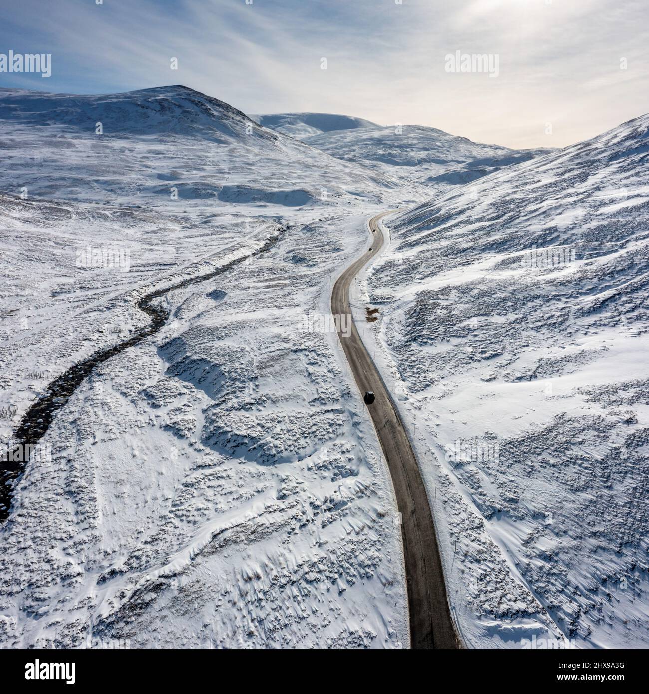 The Snowroads Scenic Route, A82, Glenshee, Scozia, Regno Unito Foto Stock
