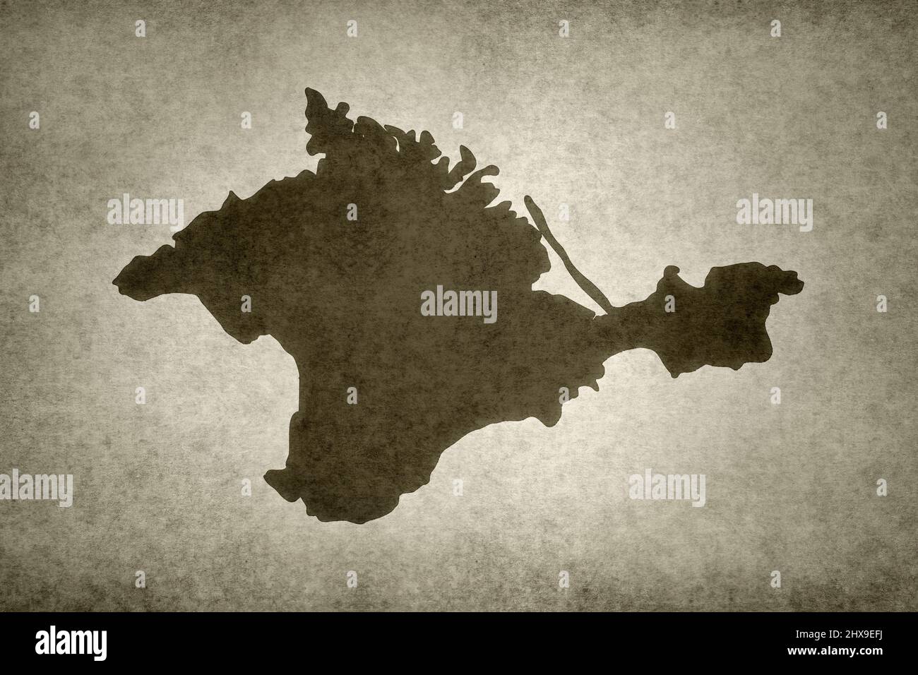 Carta grunge di Crimea stampata su carta vecchia. Foto Stock