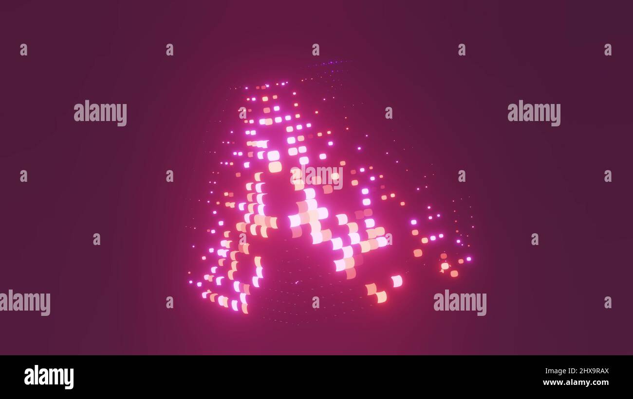 Cubi al neon sci fi 4K UHD 3D illustrazione Foto Stock