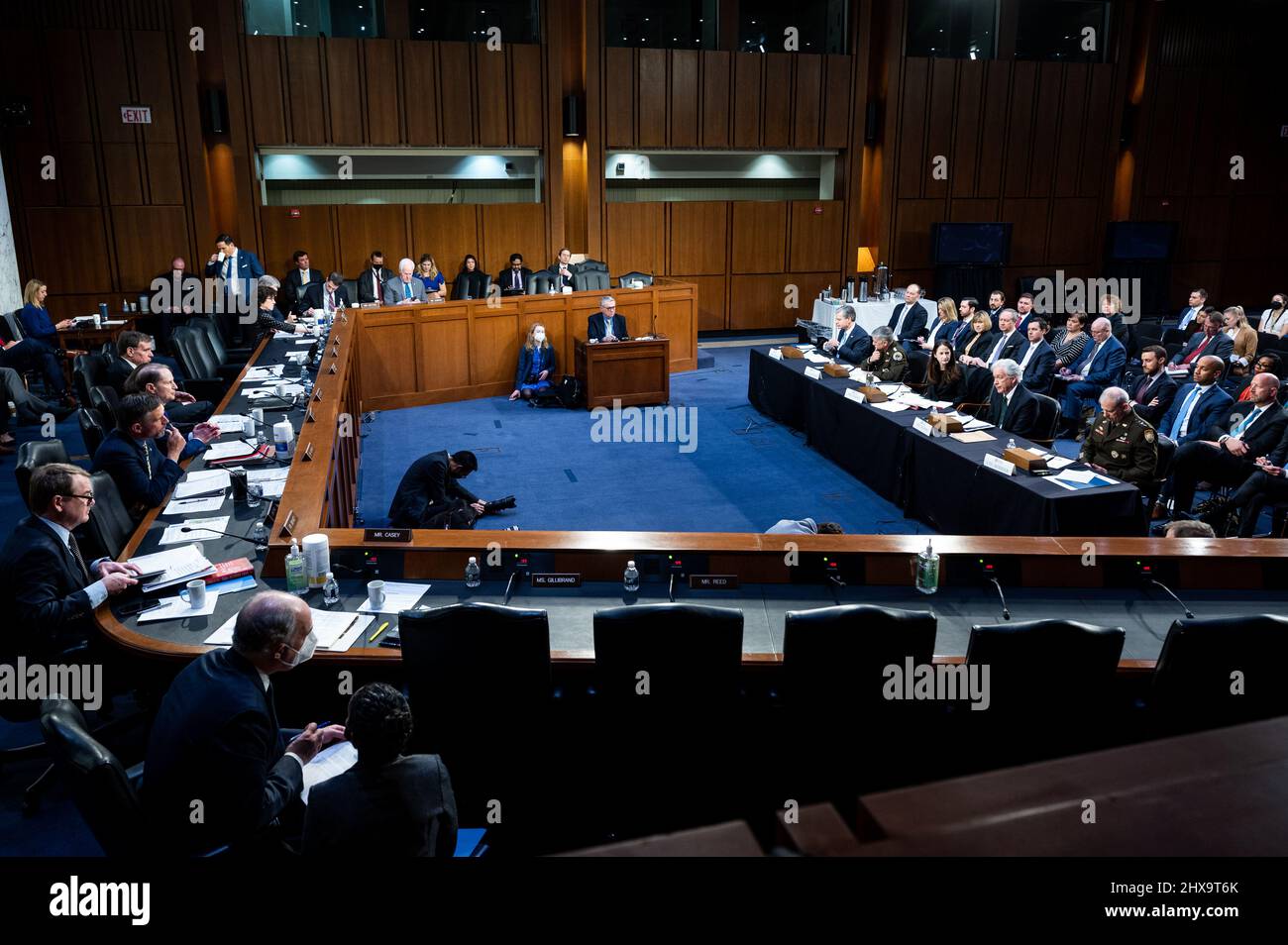 Washington DC, Stati Uniti. 10th Mar 2022. William Burns, direttore dell'Agenzia Centrale di intelligenza, parla ad un'audizione del Comitato di intelligenza del Senato. Credit: SOPA Images Limited/Alamy Live News Foto Stock