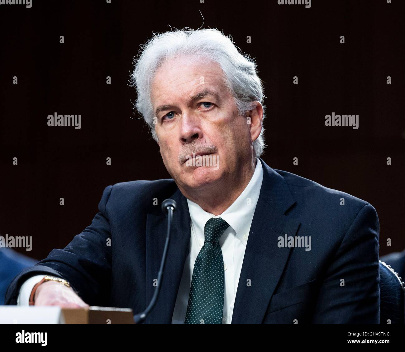 Washington, DC, Stati Uniti. 10th Mar 2022. 10 marzo 2022 - Washington, DC, Stati Uniti: WILLIAM BURNS, Direttore, Central Intelligence Agency, che parla ad un'audizione del Comitato di intelligenza del Senato. (Credit Image: © Michael Brochstein/ZUMA Press Wire) Credit: ZUMA Press, Inc./Alamy Live News Foto Stock