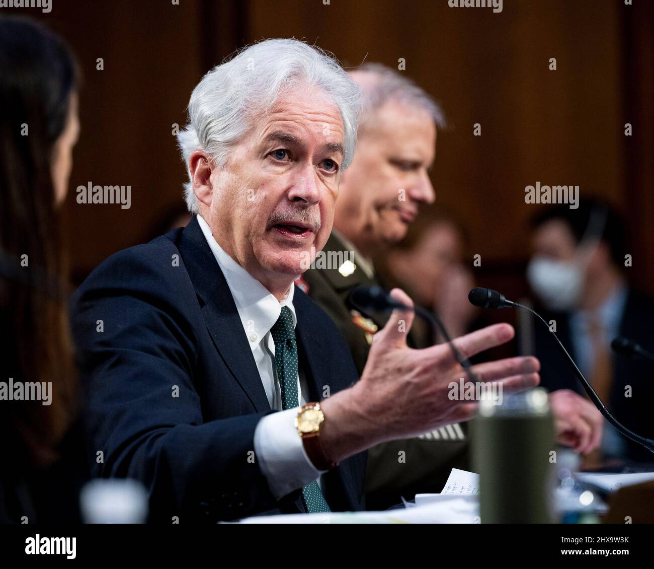 Washington, DC, Stati Uniti. 10th Mar 2022. 10 marzo 2022 - Washington, DC, Stati Uniti: WILLIAM BURNS, Direttore, Central Intelligence Agency, che parla ad un'audizione del Comitato di intelligenza del Senato. (Credit Image: © Michael Brochstein/ZUMA Press Wire) Credit: ZUMA Press, Inc./Alamy Live News Foto Stock