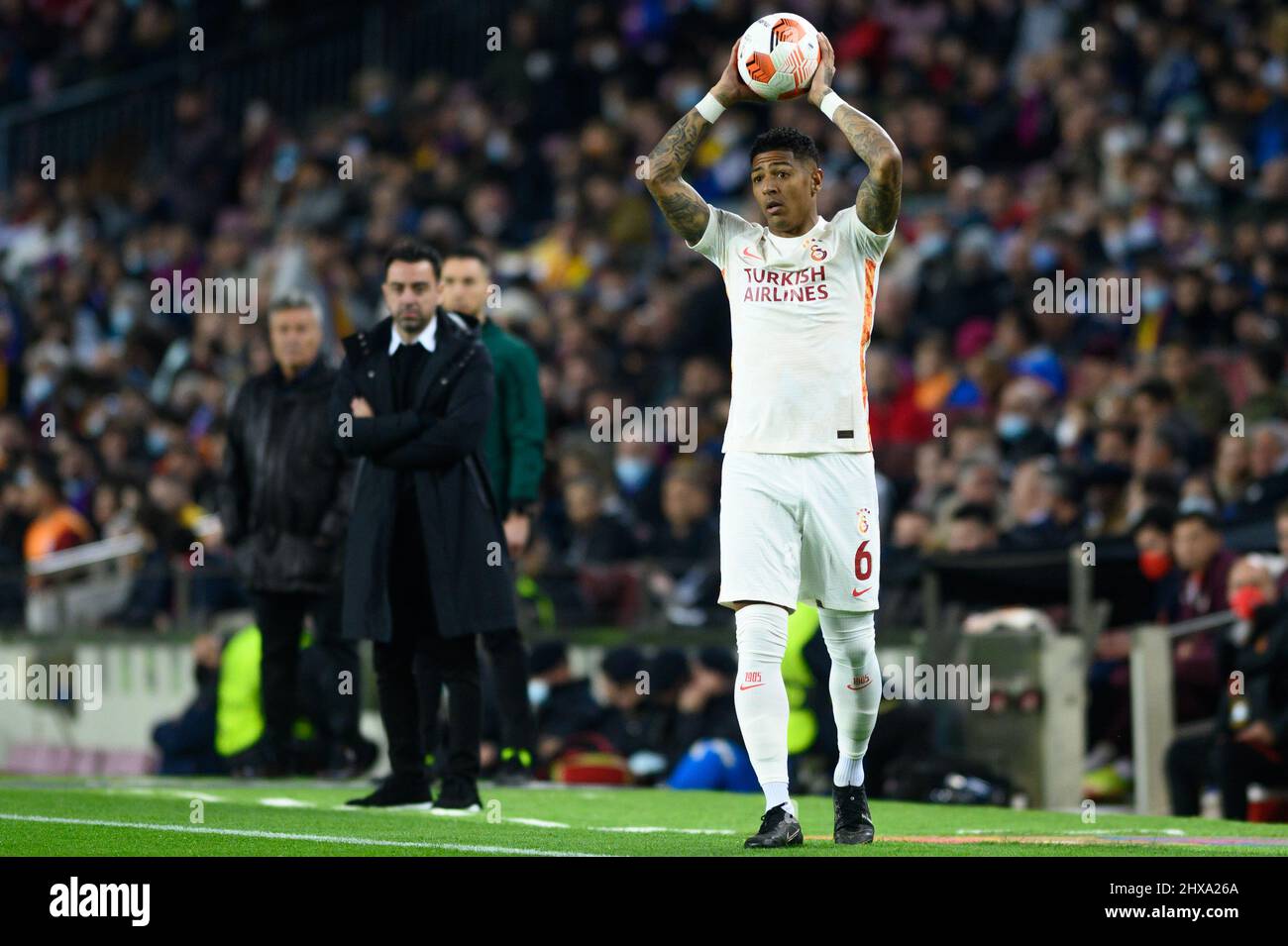 Barcellona, Spagna. 10th Mar 2022. Patrick van Aanholt di Galatasaray COME durante la partita della UEFA Europa League tra il FC Barcelona e Galatasaray ASAT Camp Nou a Barcellona, in Spagna. Credit: DAX Images/Alamy Live News Foto Stock