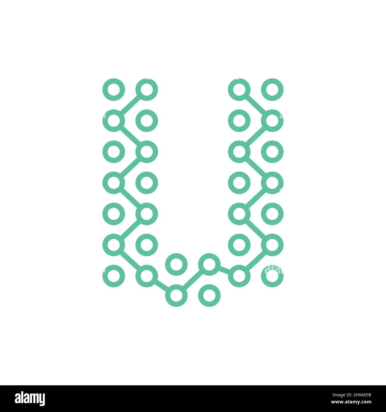 Icona della tecnologia Letter u. Logo della tecnologia universale. Icona tecnologia vettoriale Illustrazione Vettoriale