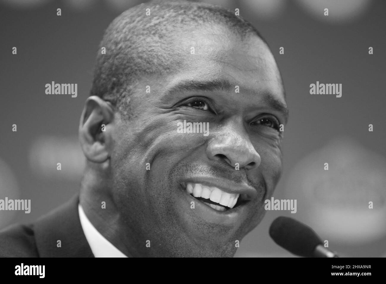 La Coruña,Spain.February 05, 2018. Presentazione di Clarence Seedorf come nuovo allenatore di Deportivo de la Coruña allo stadio Riazor Foto Stock