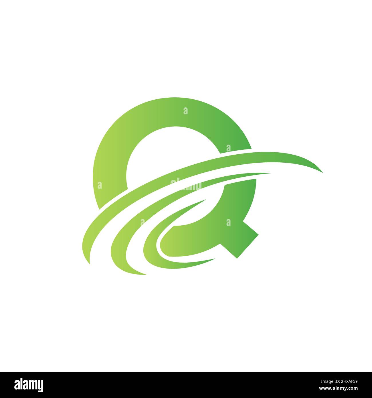 Modello di design per i cartelli con logo lettera Q. Logo Q Gradient Design iniziale Design moderno, piatto e minimalista concetto aziendale Illustrazione Vettoriale