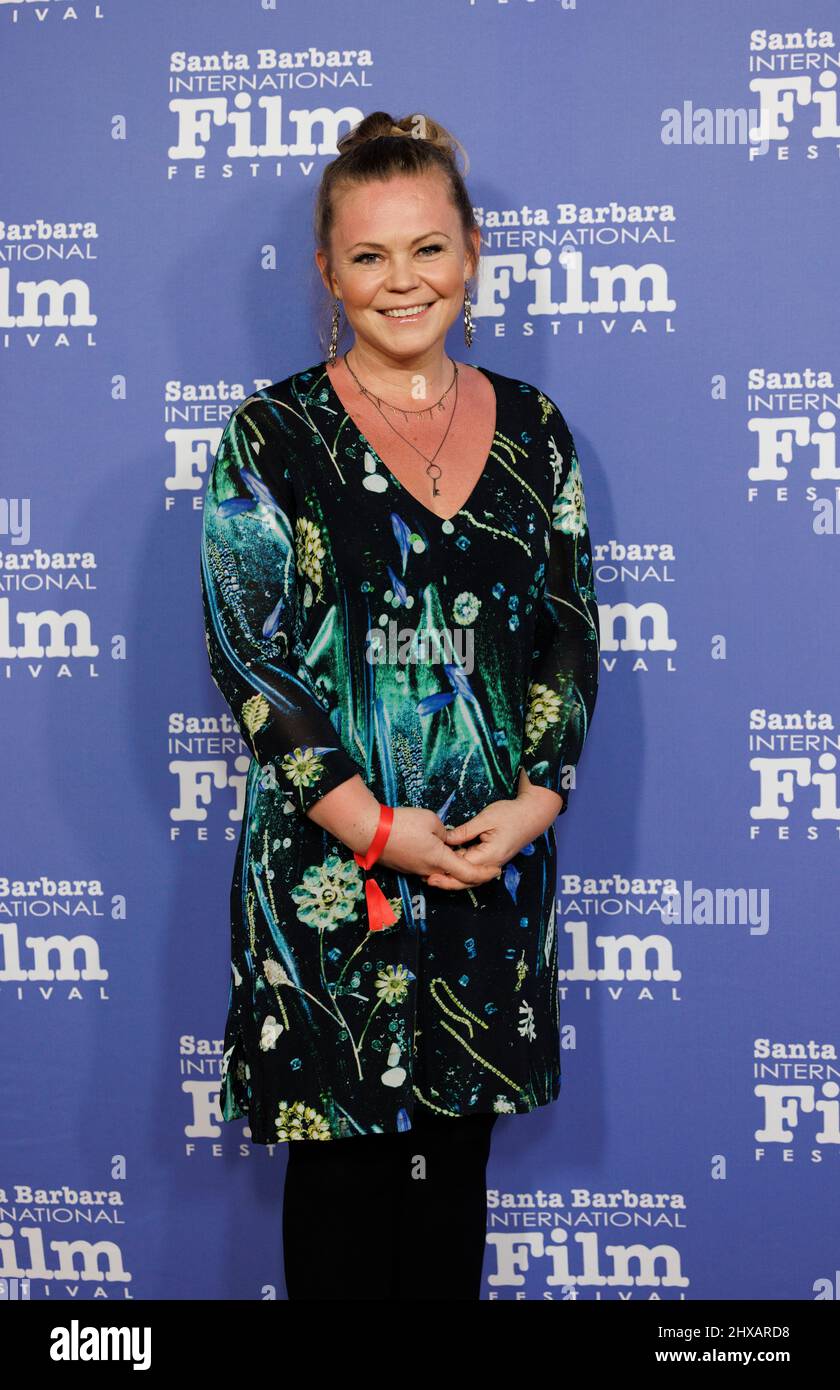 Tinna Hrafnsdottir per il film 'Quake' dall'Islanda sul tappeto rosso al Festival Internazionale del Cinema di Santa Barbara 37th Foto Stock