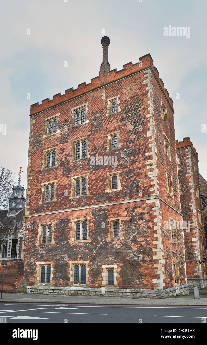 Il medievale Lambeth Palace, Londra, Inghilterra, sede del COF e arcivescovo di Canterbury. Foto Stock