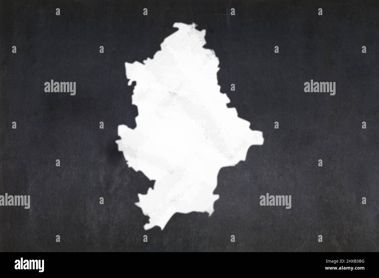 Lavagna con una mappa di Donetsk disegnata al centro. Foto Stock