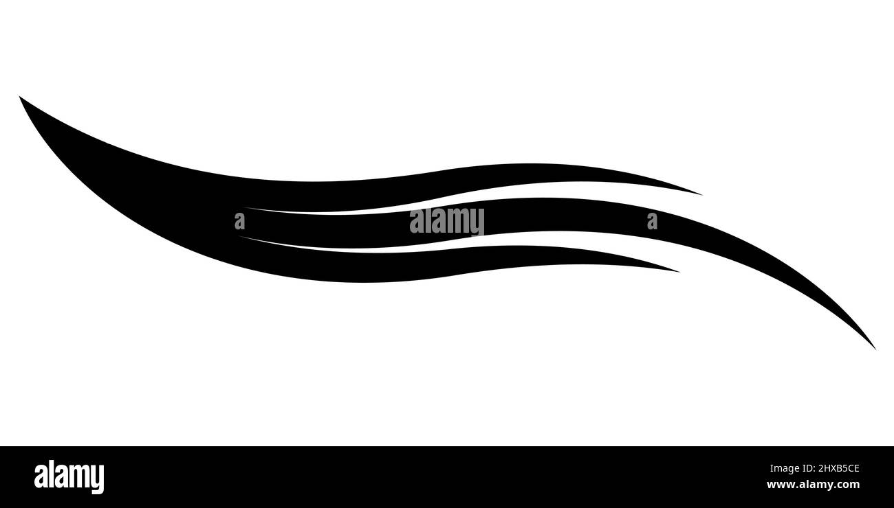 Flying curva striscia curva, che sbatte ali per volare linea swish Illustrazione Vettoriale