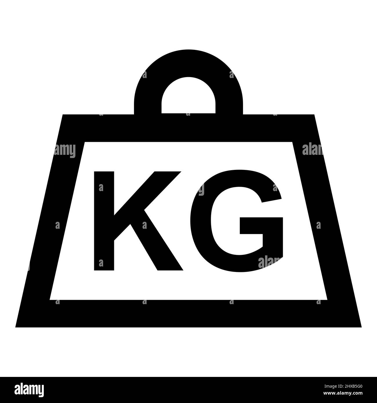 Icona di misurazione del peso in chilogrammi, chilogrammo del peso del kettlebell Illustrazione Vettoriale