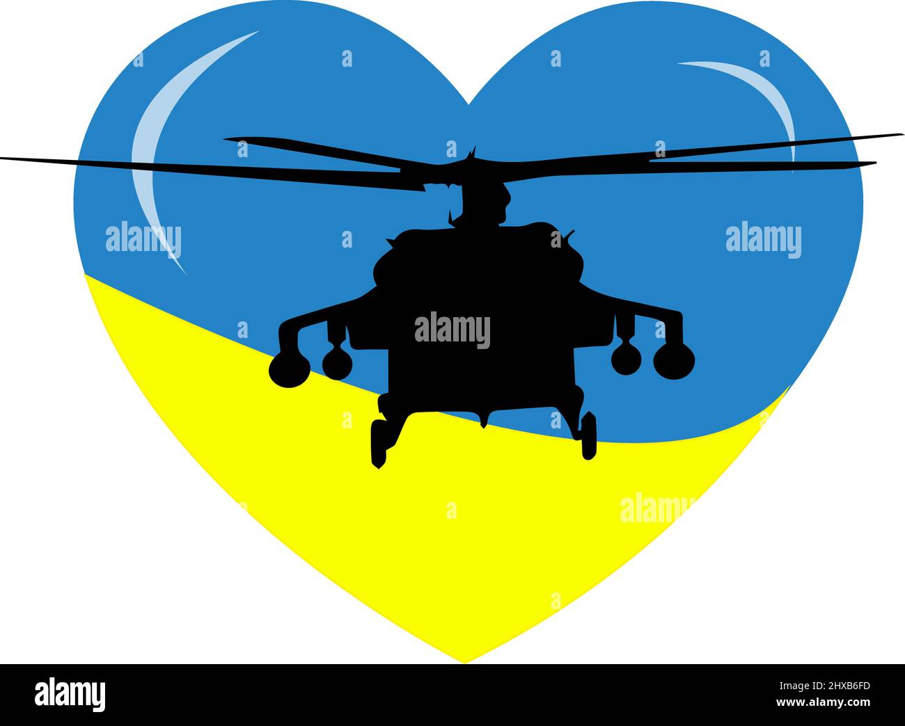 Bandiera nazionale Ucraina. Illustrazione isolata dal vettore. Icona di combattimento elicottero. Concetto di aggressione della guerra russa in Ucraina. Illustrazione Vettoriale Bandiera nazionale Ucraina. Illustrazione isolata dal vettore. Icona di combattimento elicottero. Concetto di aggressione della guerra russa in Ucraina. Illustrazione Vettoriale