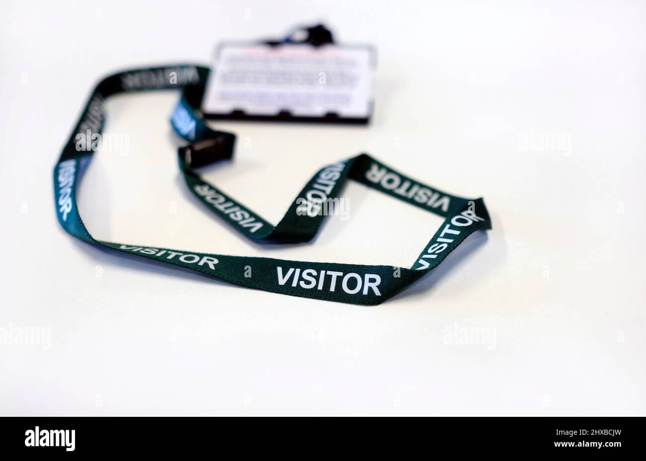 Badge per i visitatori di un sito o di un ufficio aziendale Foto Stock