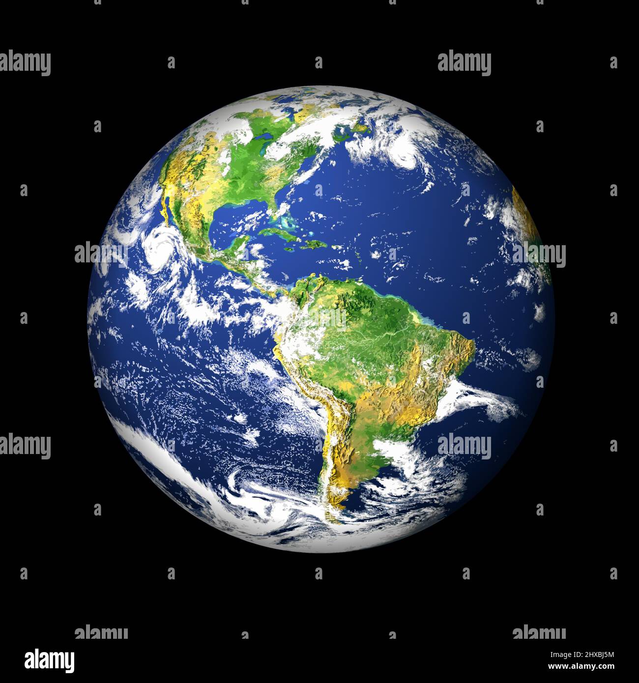 Illustrazione del globo di terra su sfondo scuro. Illustrazione Vettoriale