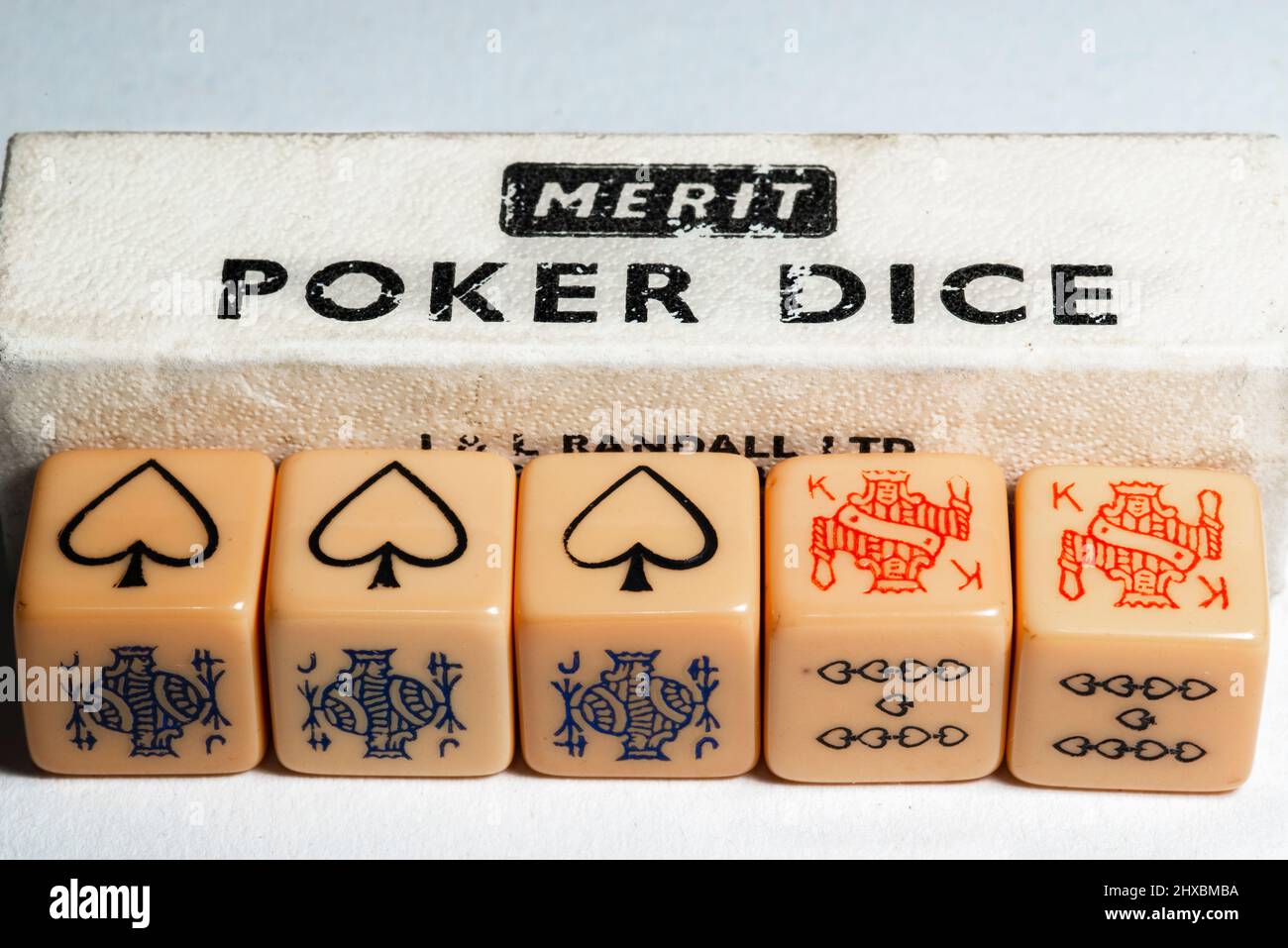 Dadi di poker set di gioco. Foto Stock