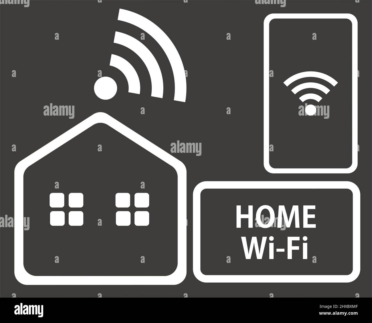 Icona WiFi domestico. Vettore modificabile. Illustrazione Vettoriale