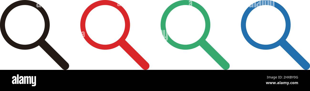 Serie di icone di ricerca. Vettore modificabile. Illustrazione Vettoriale