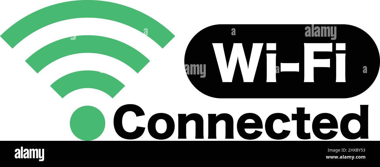 Indica che si è già connessi alla rete wifi. Vettore modificabile. Illustrazione Vettoriale