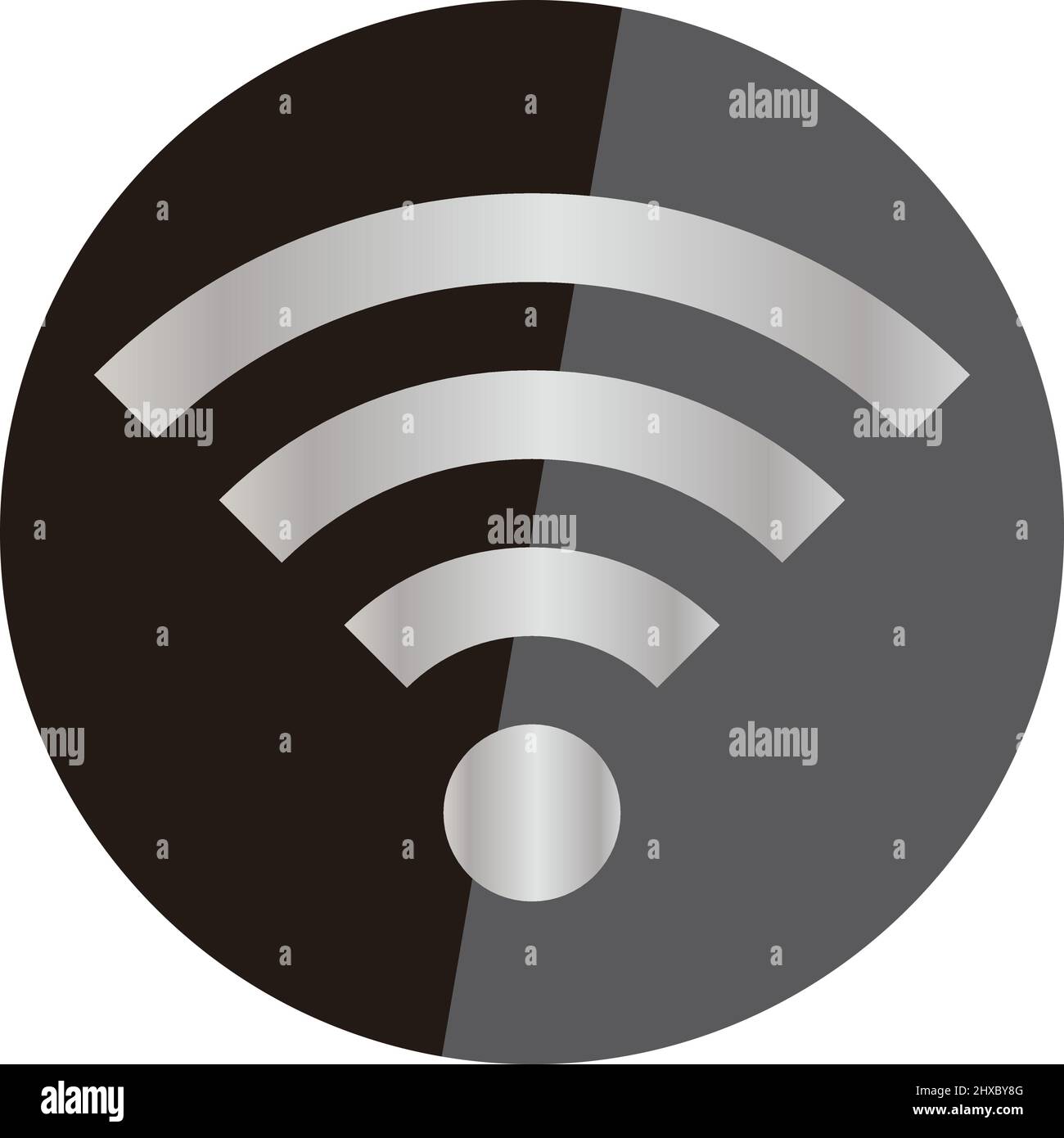 Icona Wi-fi lucida e metallica. Vettore modificabile. Illustrazione Vettoriale