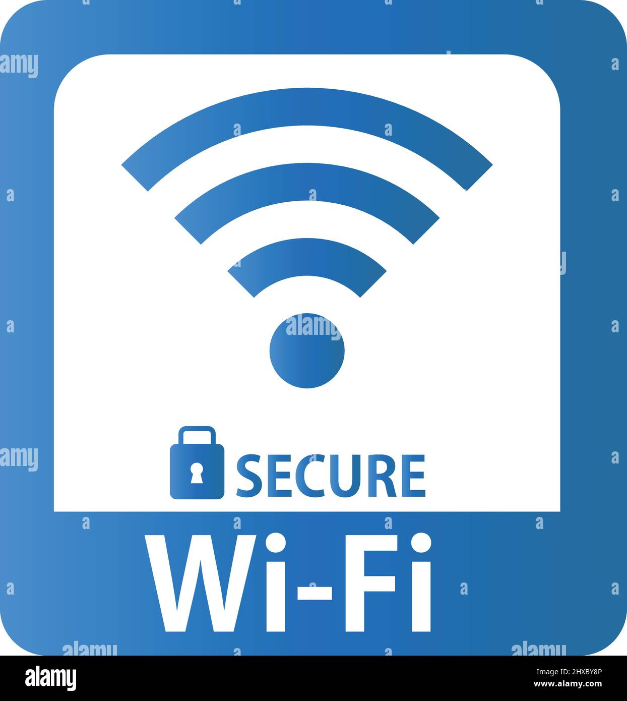 Logo di comunicazione WiFi protetta. Vettore modificabile. Illustrazione Vettoriale