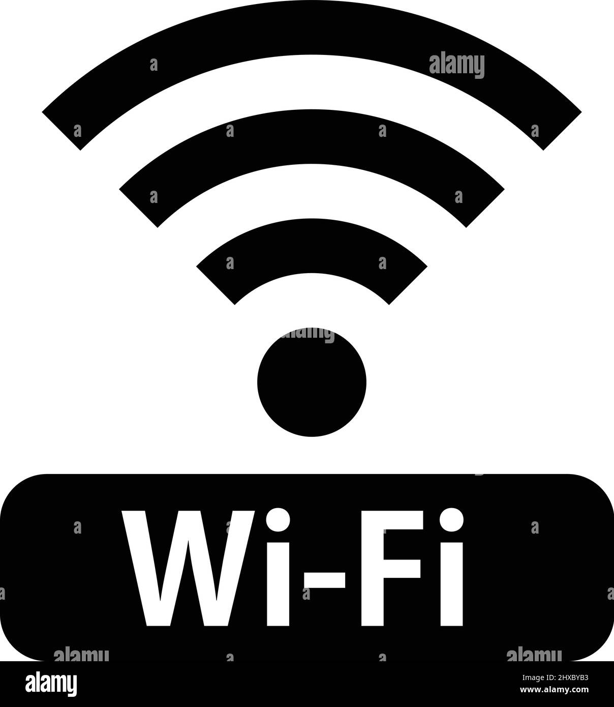 Icona Wi-fi semplice. Simbolo del segnale Wi-fi. Connessione a Internet. Raccolta di accesso remoto a Internet. Vettore modificabile. Illustrazione Vettoriale
