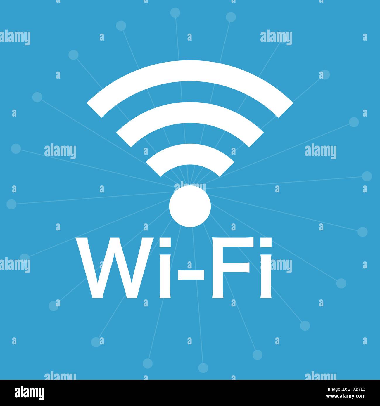 Icona Wi-Fi con un'immagine della connettività Internet. Vettore modificabile. Illustrazione Vettoriale