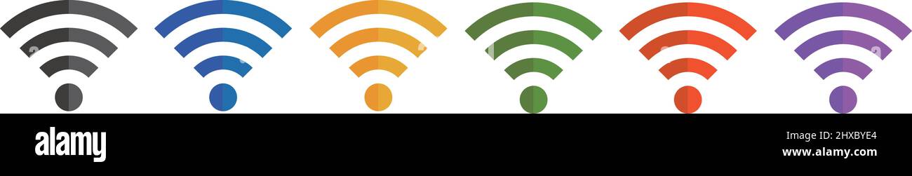Icone Wi-Fi in una varietà di colori. Vettore modificabile. Illustrazione Vettoriale