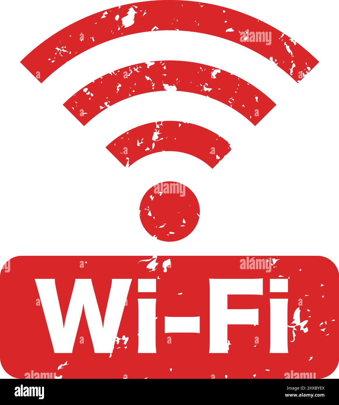 Icona Wi-Fi sfocata che assomiglia a un timbro. Vettore modificabile. Illustrazione Vettoriale