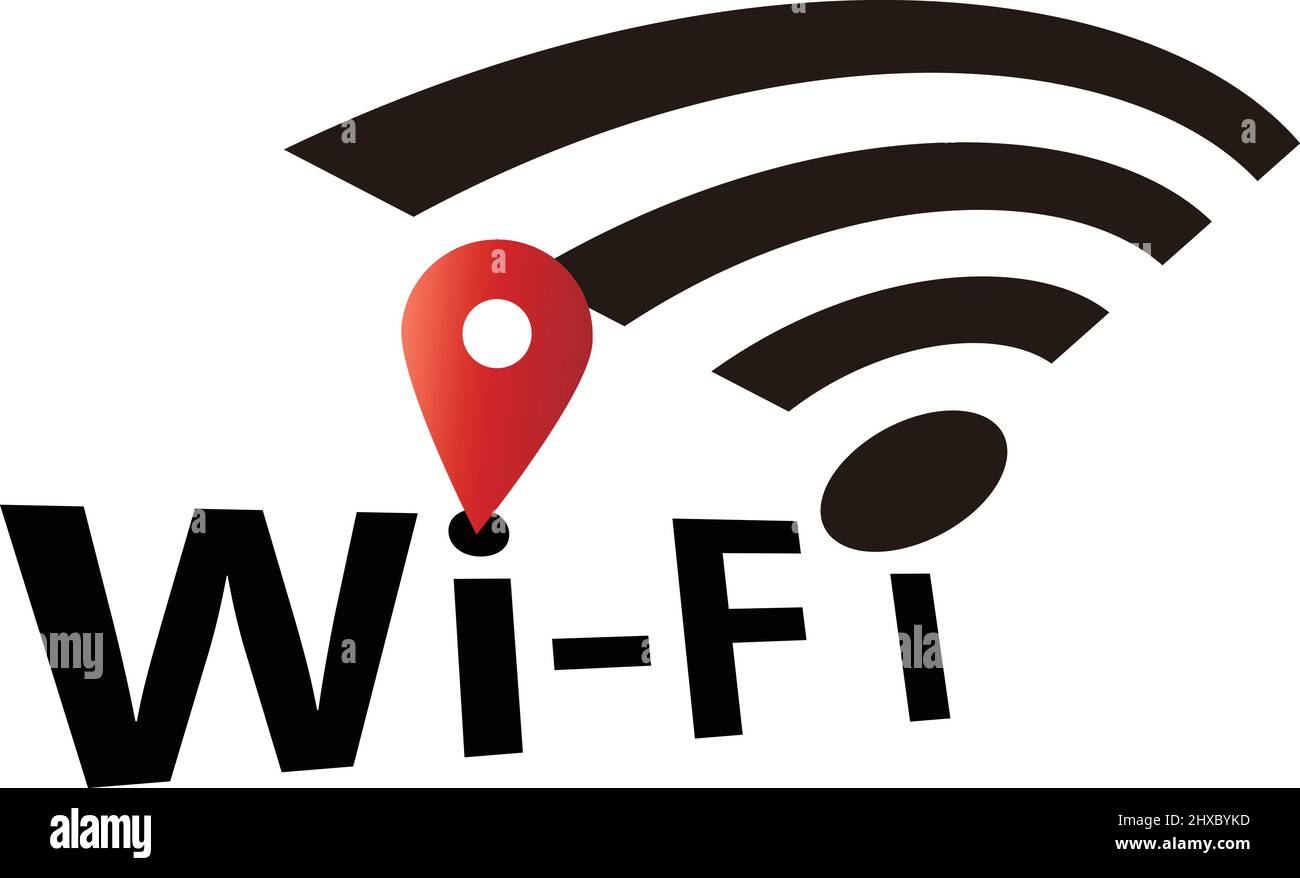 Icone di posizione e Wi-Fi. Vettore modificabile. Illustrazione Vettoriale