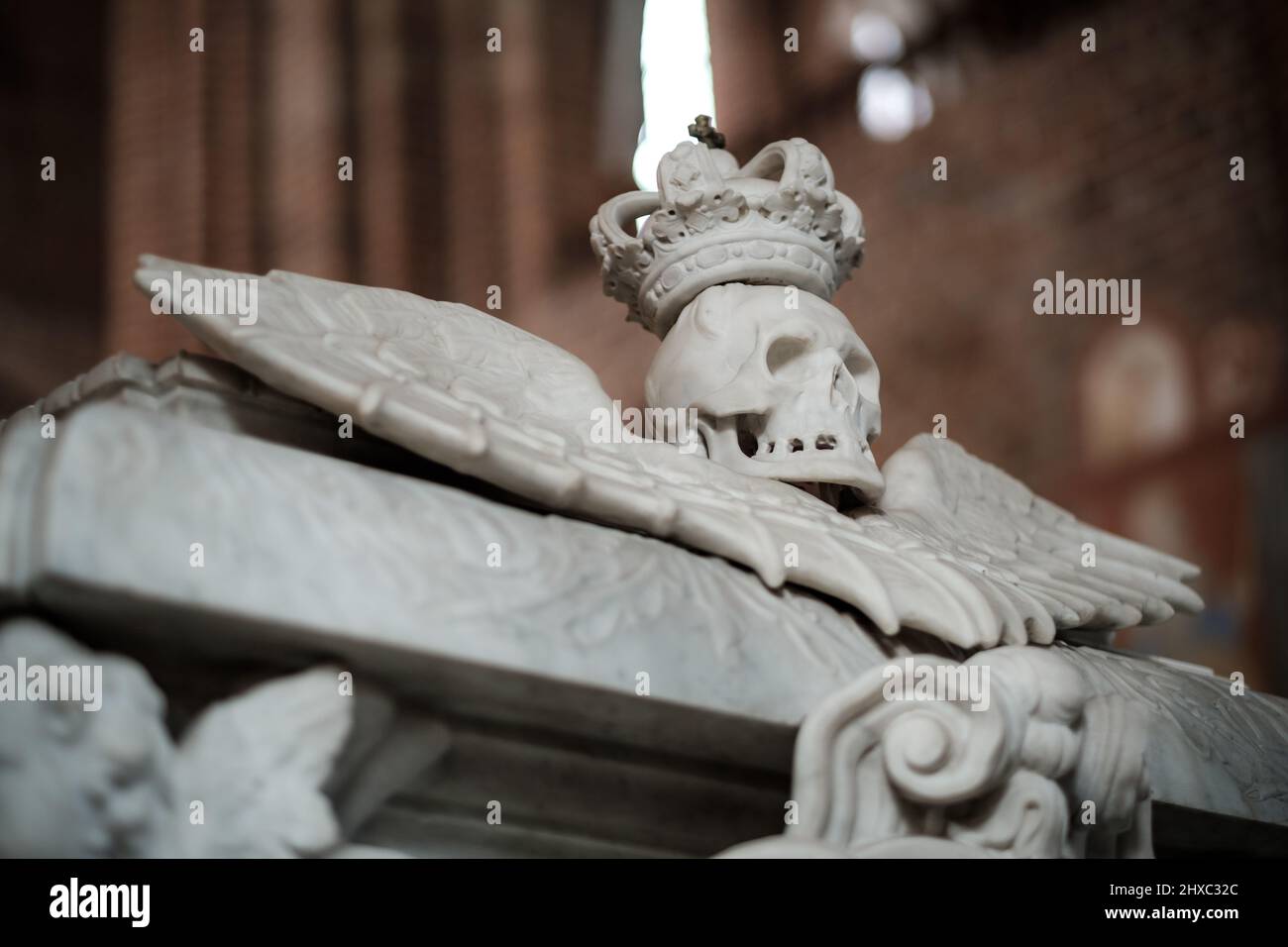 La Cattedrale di Roskilde, dichiarata patrimonio dell'umanità dall'UNESCO, è conosciuta come la chiesa più importante della Danimarca. È il luogo di riposo finale per più di 30 monarchi. Foto Stock