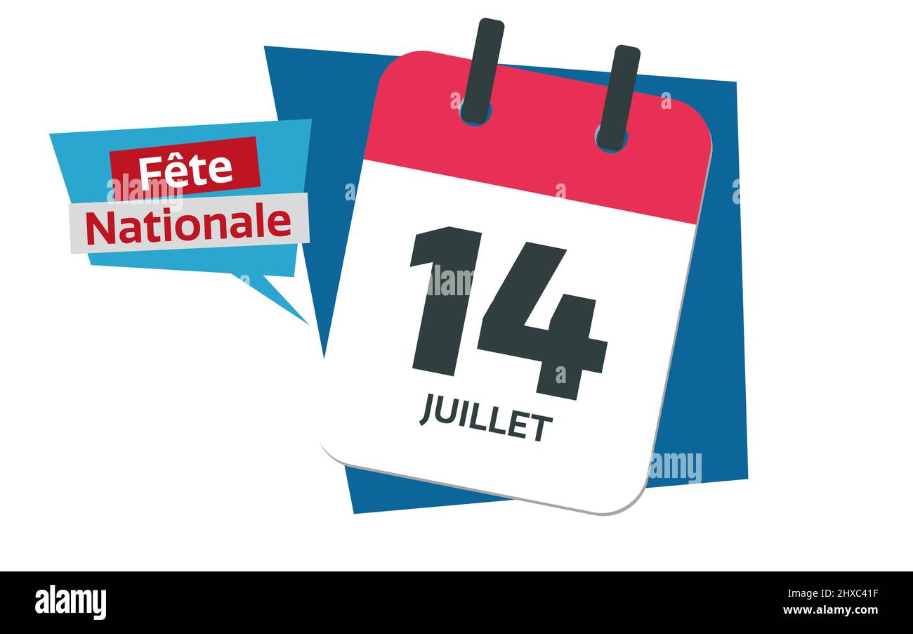 francese 14 luglio calendario data bastille giorno Foto Stock