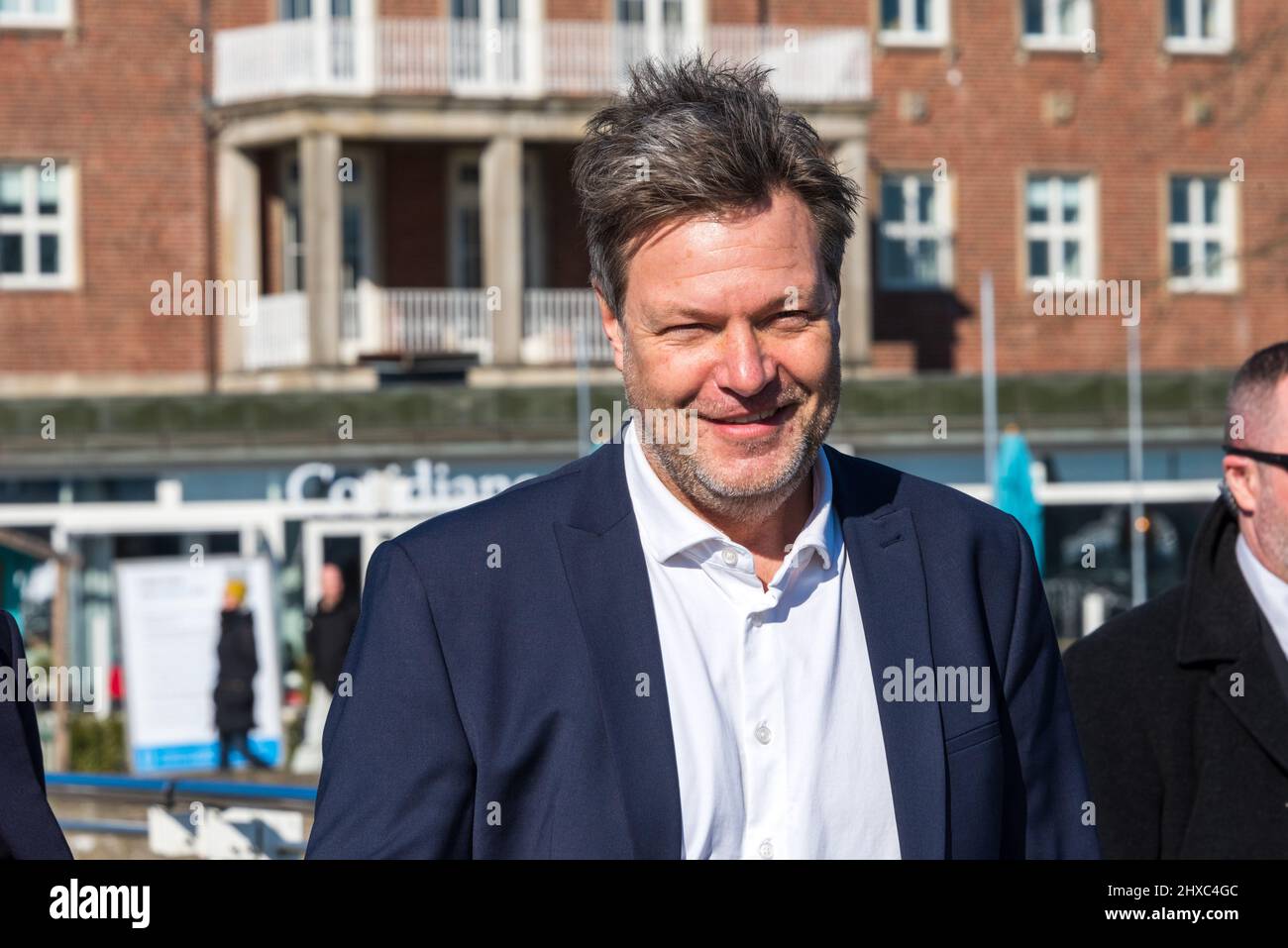 Kiel, 11. März 2022, Bundeswirtschaftsminister Dr. Robert Habeck zu Gesprächen bei Finanzministerin Monika Heinold a Kiel, Schleswig-Holstein Foto Stock