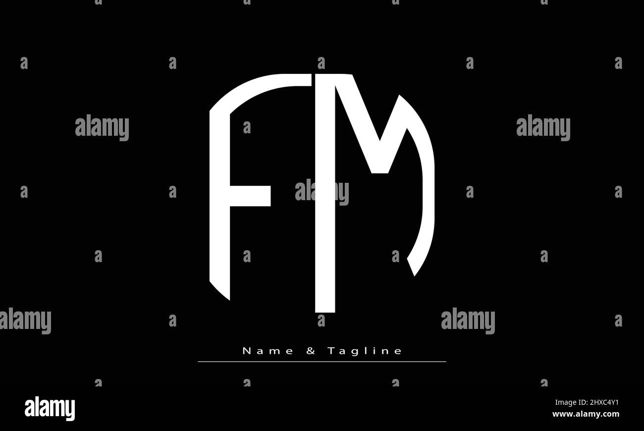 Lettere alfabetiche iniziali logo monogramma FM , MF Illustrazione Vettoriale