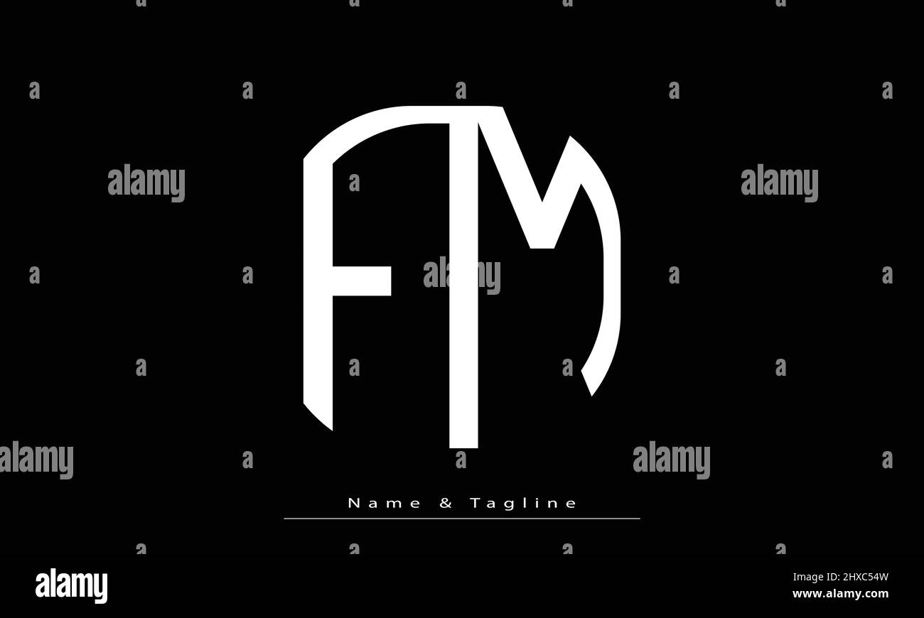 Lettere alfabetiche iniziali logo monogramma FM , MF Illustrazione Vettoriale