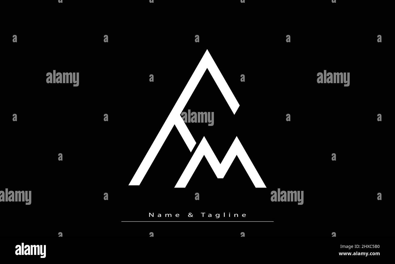 Lettere alfabetiche iniziali logo monogramma FM , MF Illustrazione Vettoriale