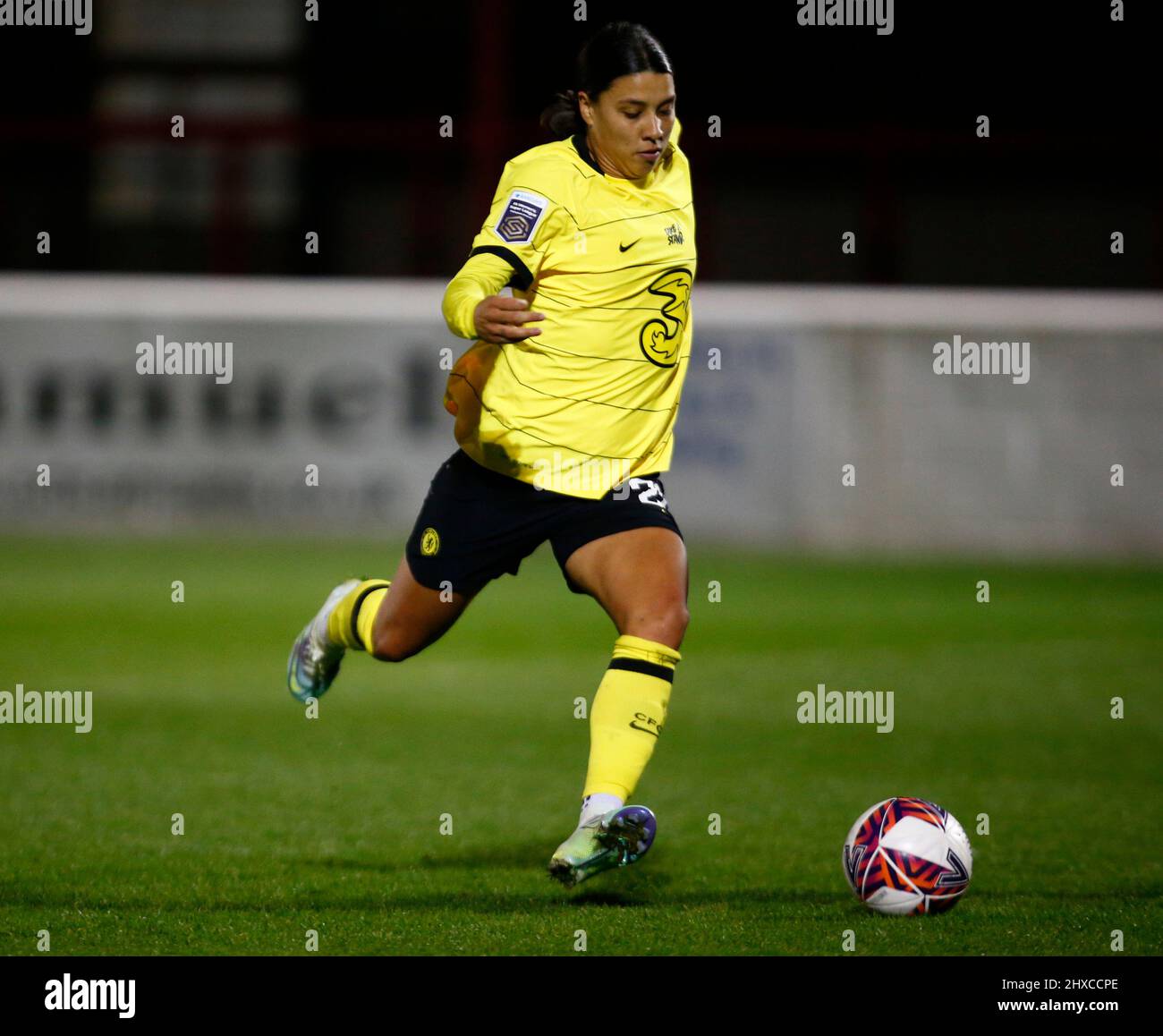 DAGENHAM, INGHILTERRA - MARZO 10: Chelsea Women Sam Kerr durante la partita Barclays fa Women's Super League tra West Ham United Women e Chelsea, al Th Foto Stock