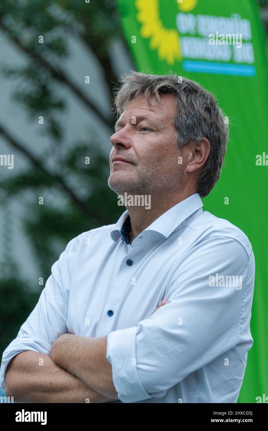 Porträt des Wirtschaftsministri Dr. Robert Habeck in Kiel bei einer Wahlveranstaltung Foto Stock