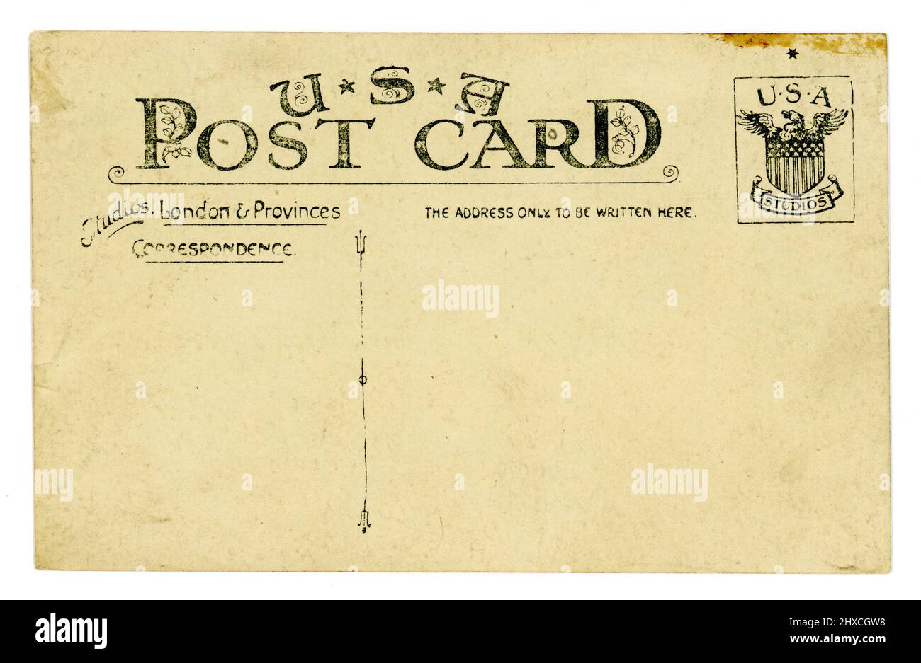 Postcard WW1 era da studio con sede a Londra, Inghilterra, Regno Unito, datata 25 ottobre 1919. Foto Stock